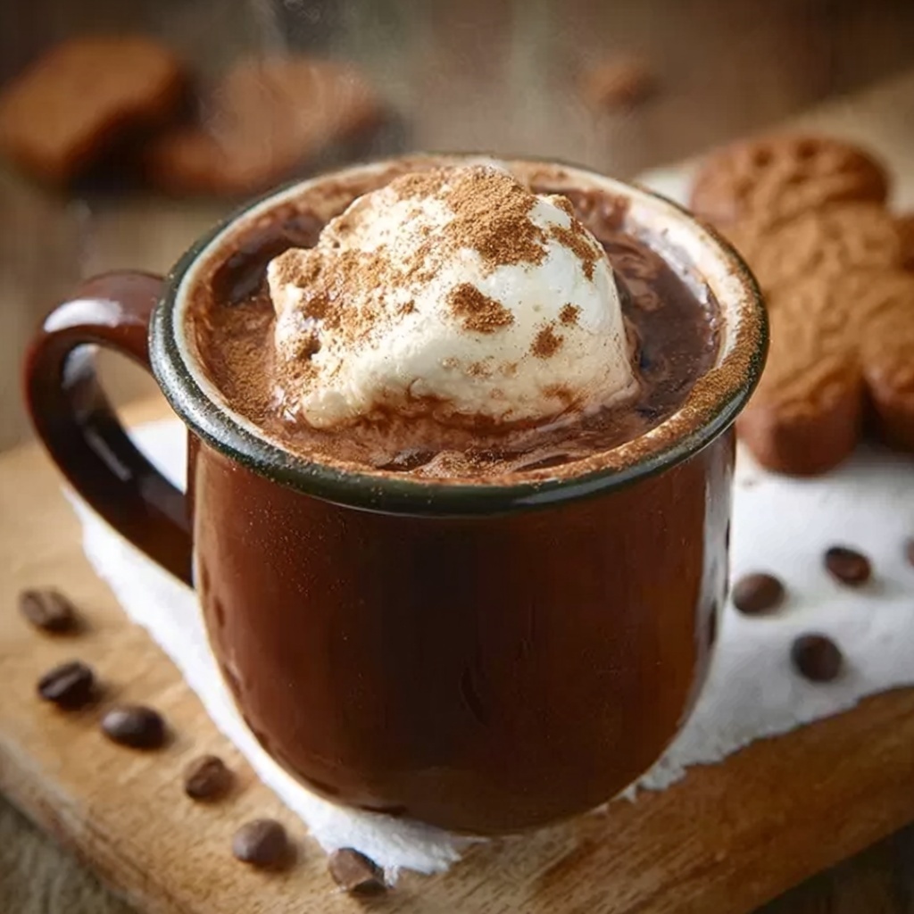 Homemade Gingerbread Hot Chocolate with Bourbon Recipe - Recipe Image