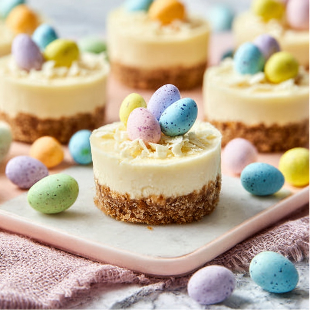 Mini Easter Egg Cheesecake Bites Recipe - Recipe Image