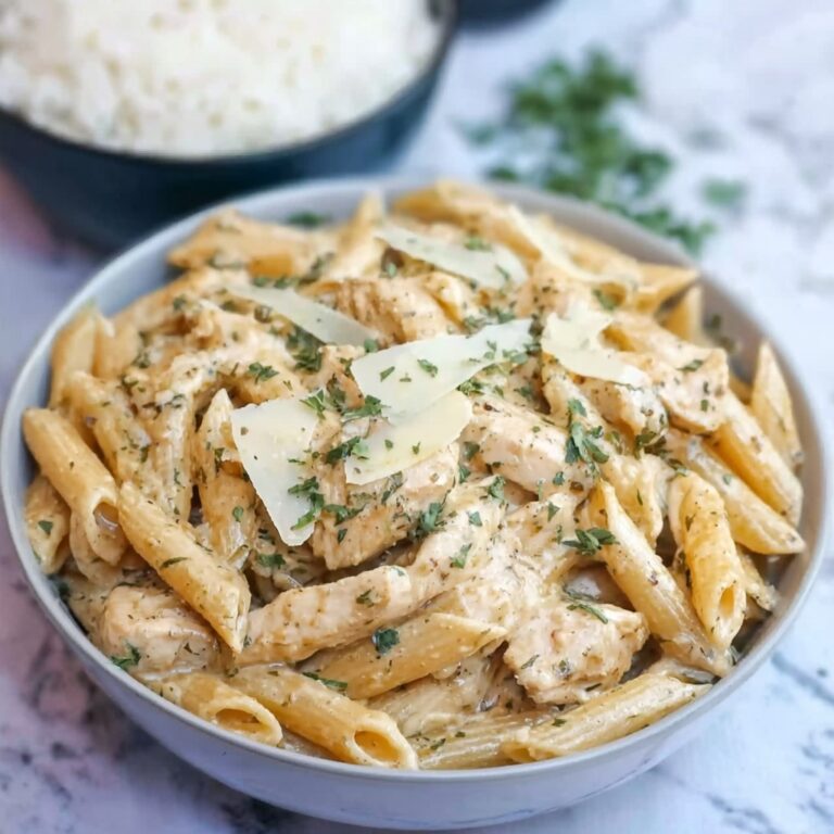 Creamy Garlic Butter Chicken and Rigatoni in Parmesan Sauce Recipe