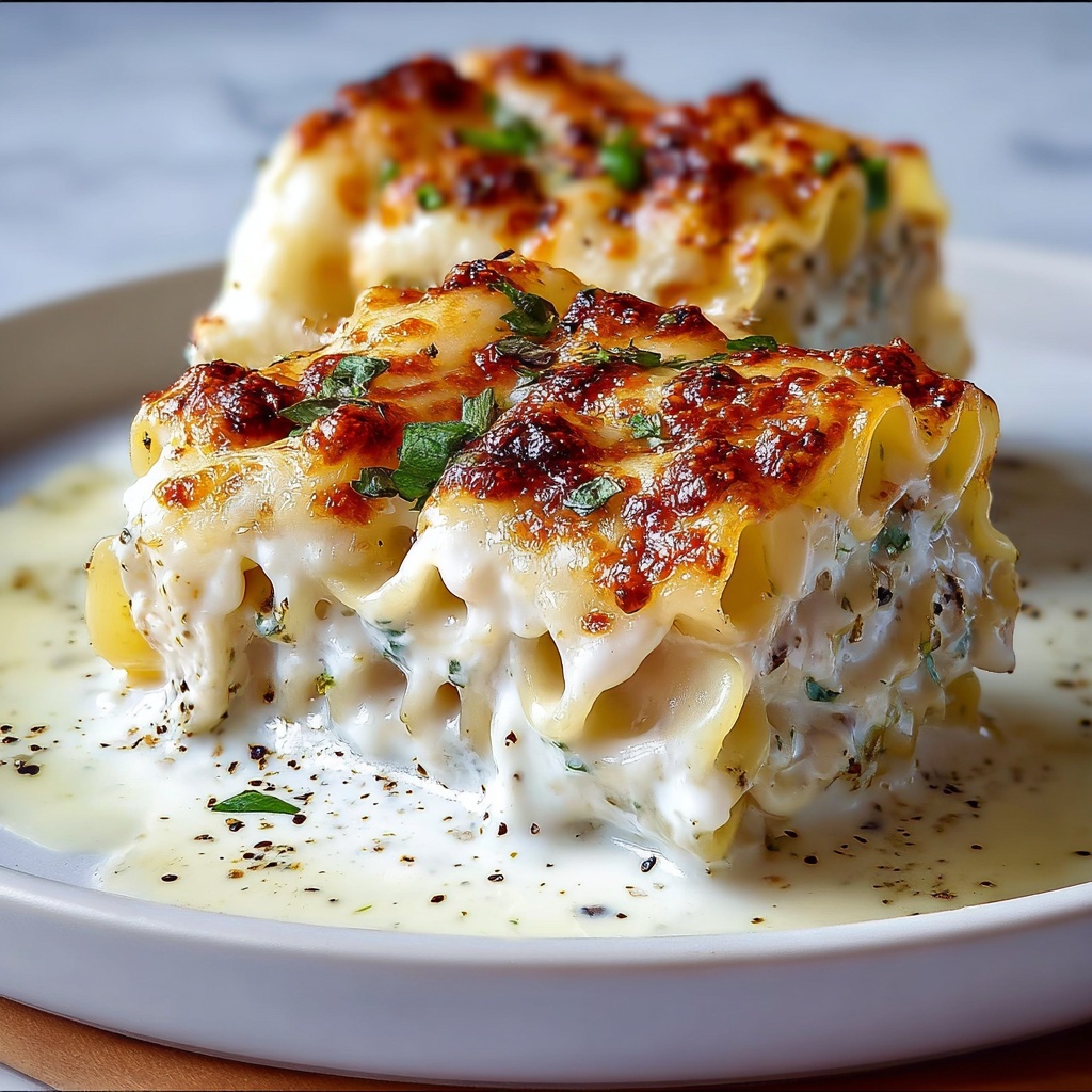 Chicken Alfredo Lasagna Rolls: A Creamy Dreamy Recipe - Recipe Image