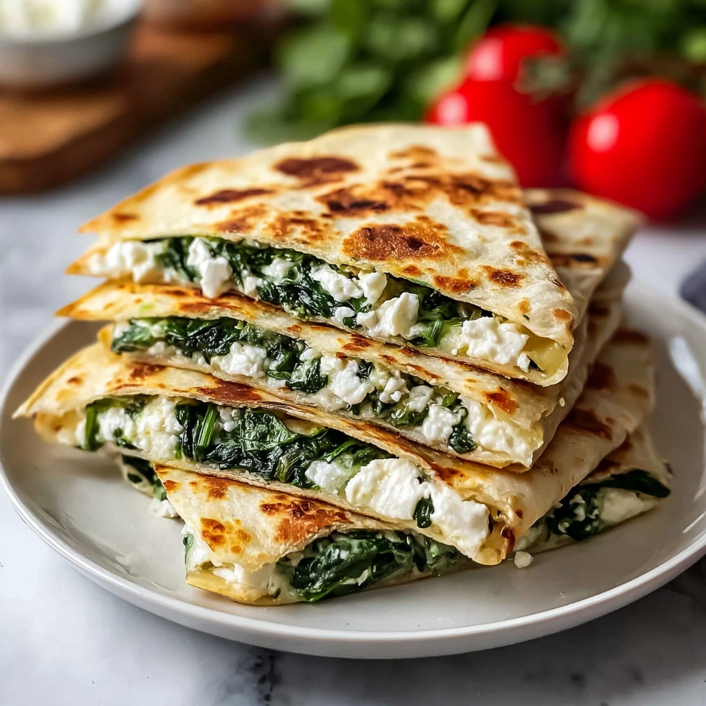 Easy Spinach Feta Quesadillas – Delicious & Healthy Lunch Recipe - Recipe Image