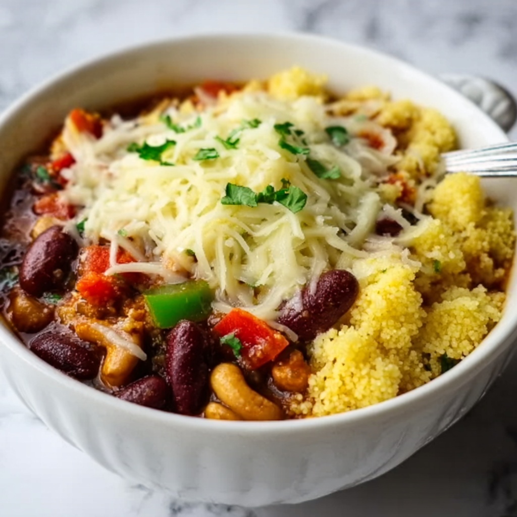 Veggie Chili Mac with Crispy Cornbread Topping Recipe - Recipe Image