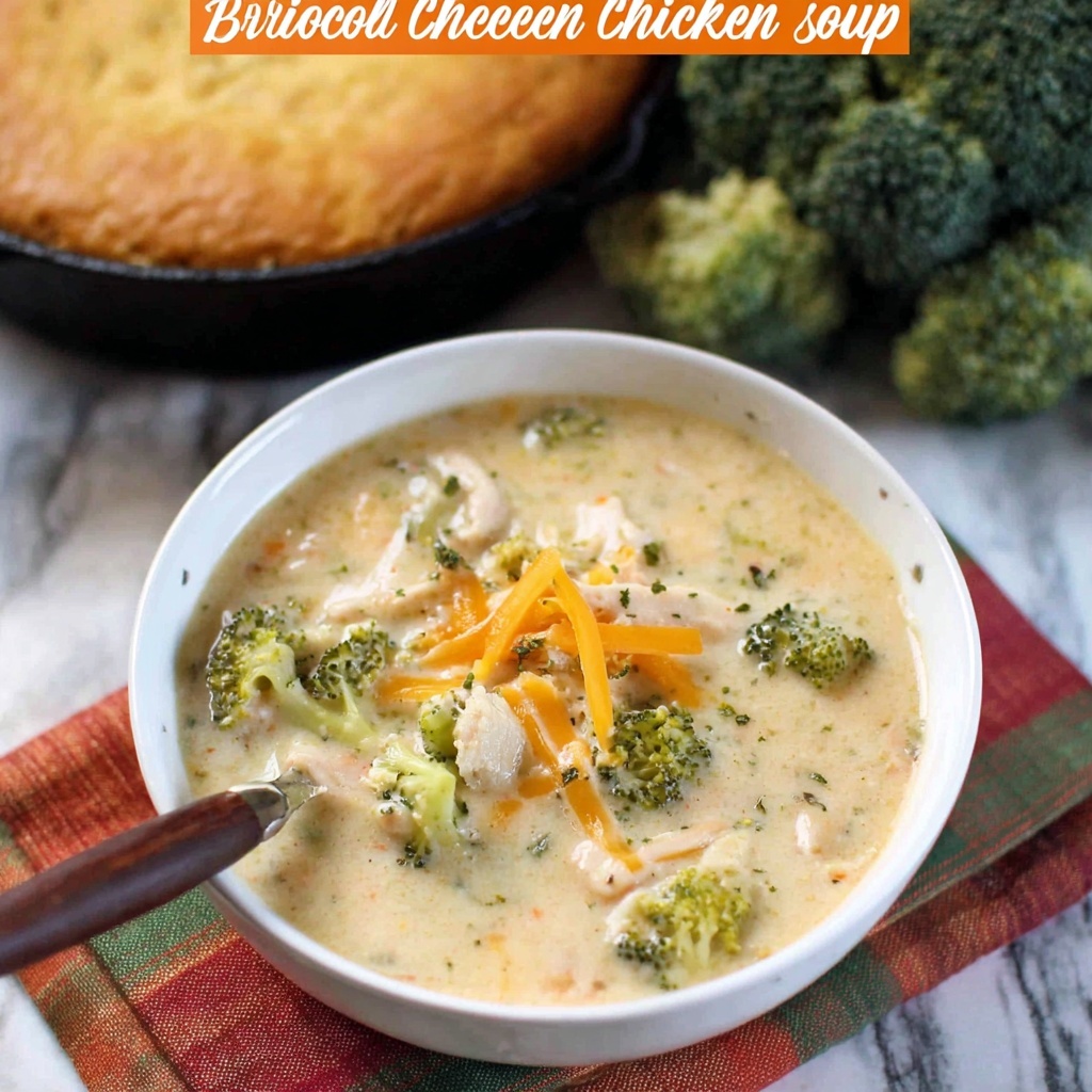Creamy Chicken Broccoli Cheese Soup with Rice Recipe - Recipe Image