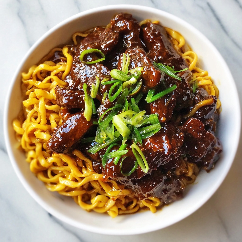 Slow Cooker Korean Beef Noodles Recipe - Recipe Image