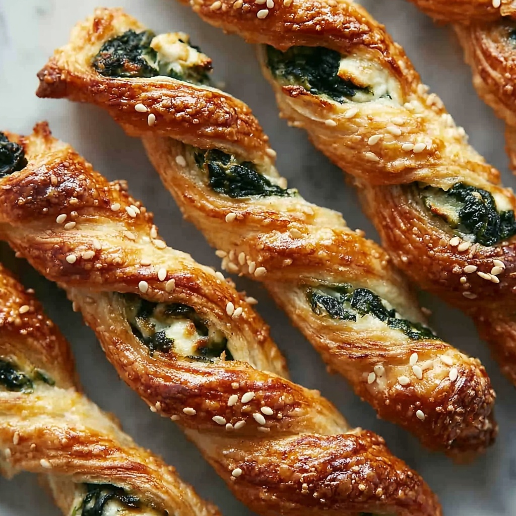 Spinach and Feta Puff Pastry Twists Recipe - Recipe Image
