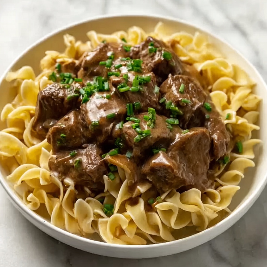 Crockpot Beef Tips & Noodles Recipe - Recipe Image