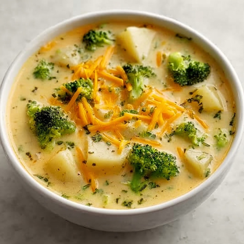 Crockpot Potato Broccoli Cheddar Soup Recipe - Recipe Image