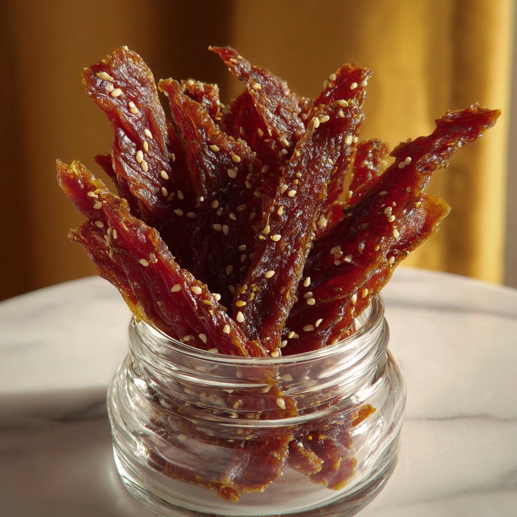 How to Make Irresistible Honey Garlic Chicken Jerky at Home Recipe - Recipe Image