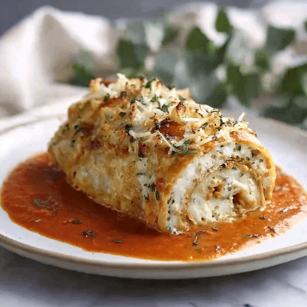 Chicken Parmesan Stuffed with Cream Cheese Recipe - Recipe Image