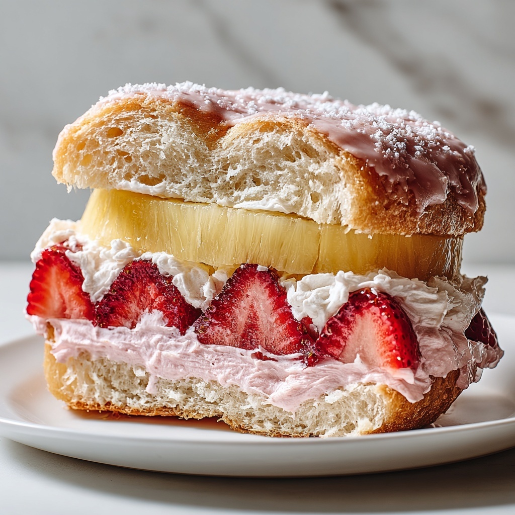 Strawberry and Cream Cheese Pineapple Bun Recipe - Recipe Image