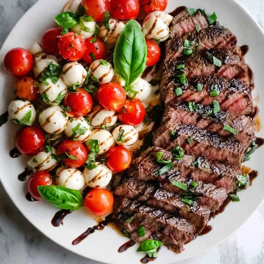 Balsamic Caprese Grilled Flank Steak Recipe - Recipe Image