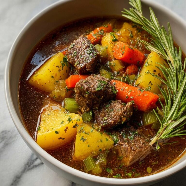 Pot Vegetable Soup with Stew Meat Recipe