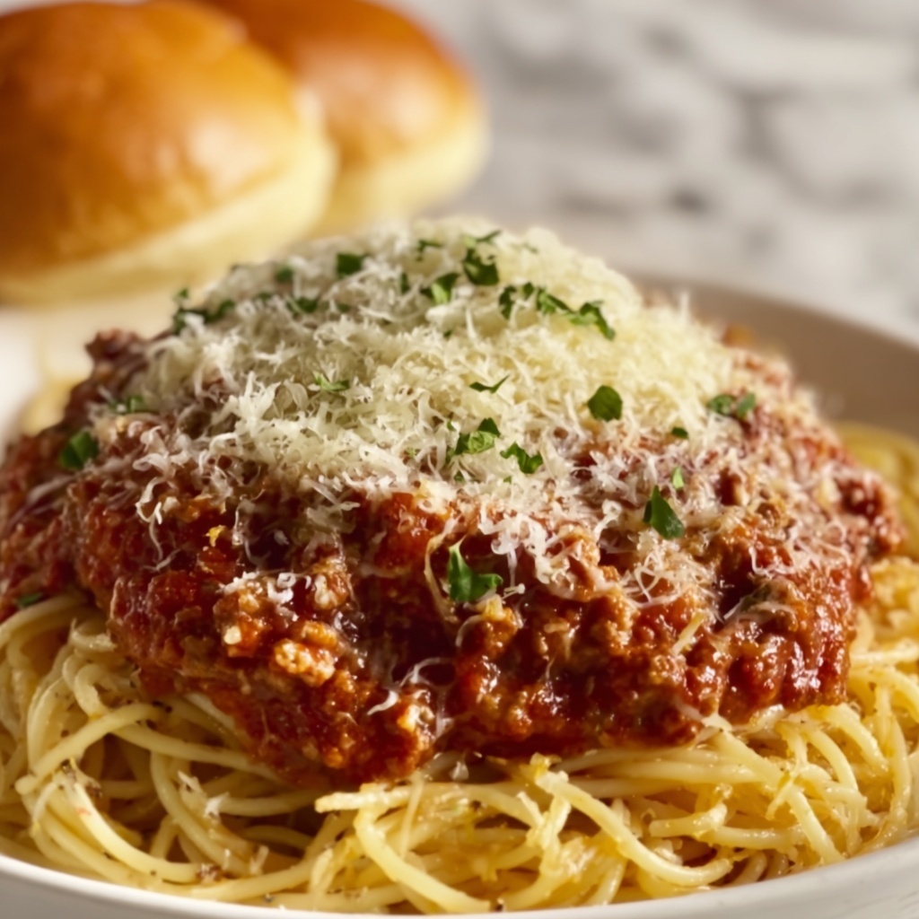 Personal Spaghetti Bread Bowl Recipe - Recipe Image