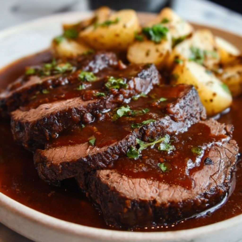 Slow Cooker Beef Brisket with BBQ Sauce Recipe - Recipe Image