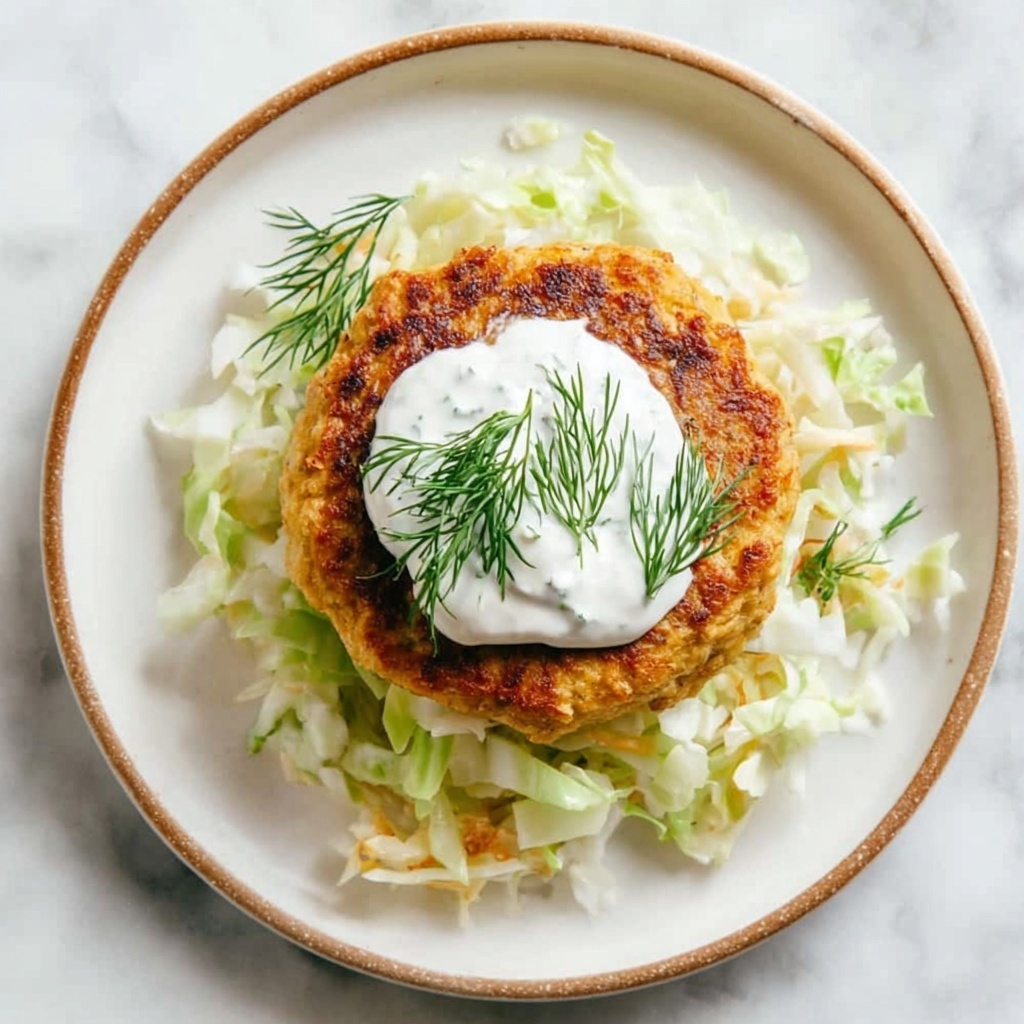 Salmon Burgers with Fresh Cabbage Slaw Recipe - Recipe Image