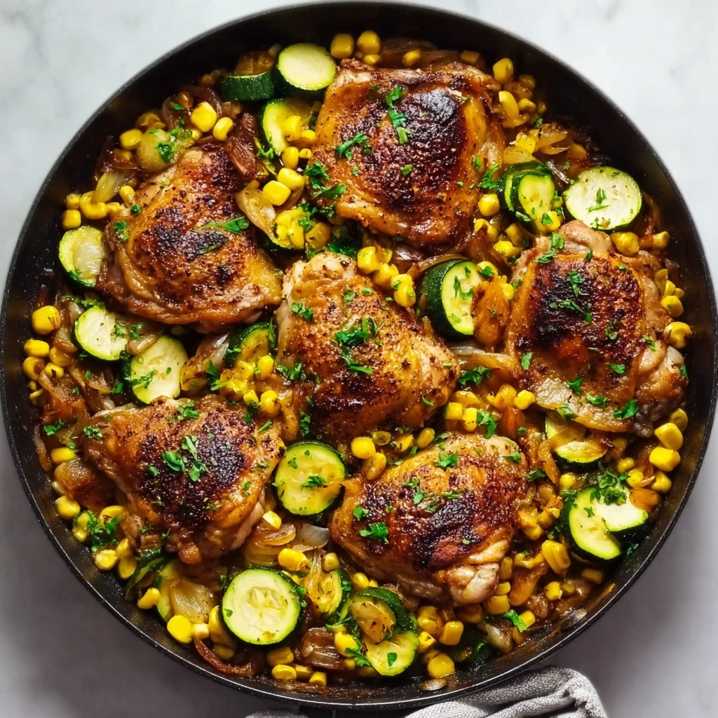 Garlic Butter Chicken with Zucchini and Corn Recipe - Recipe Image