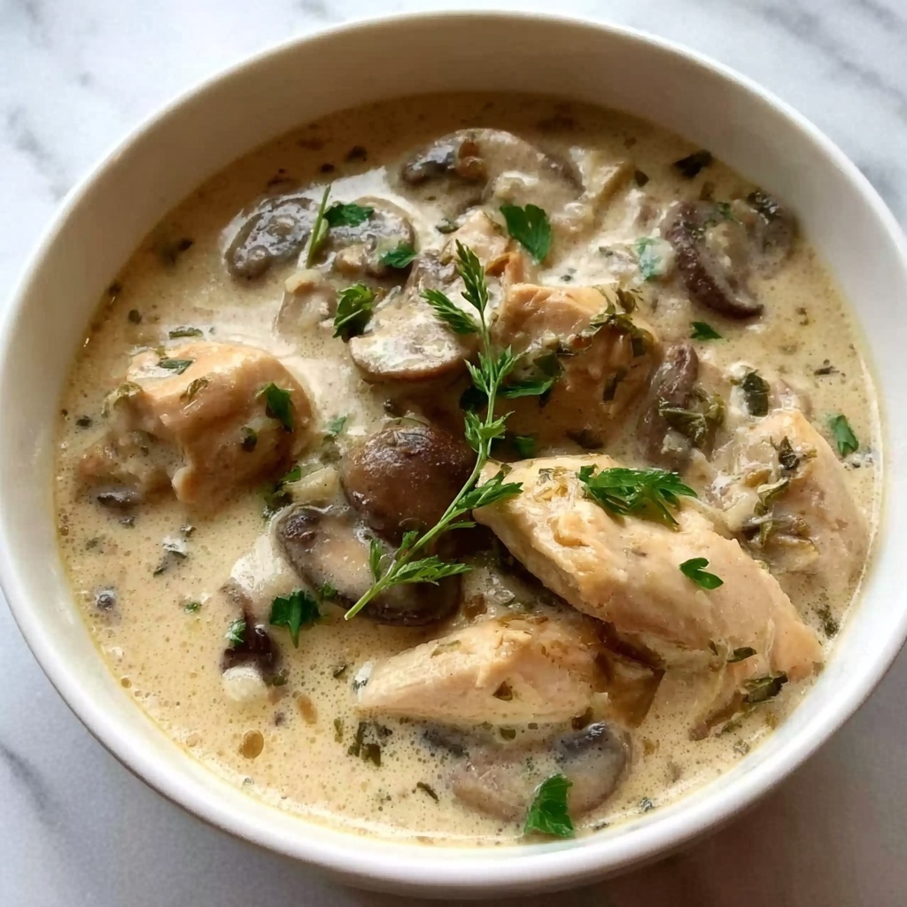 Creamy Mushroom Chicken and Wild Rice Soup Recipe - Recipe Image