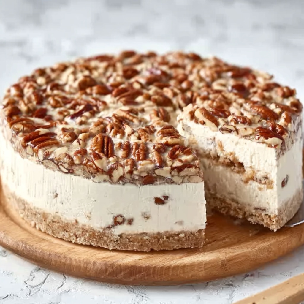 No-Bake Keto Pecan Pie Cheesecake Recipe - Recipe Image