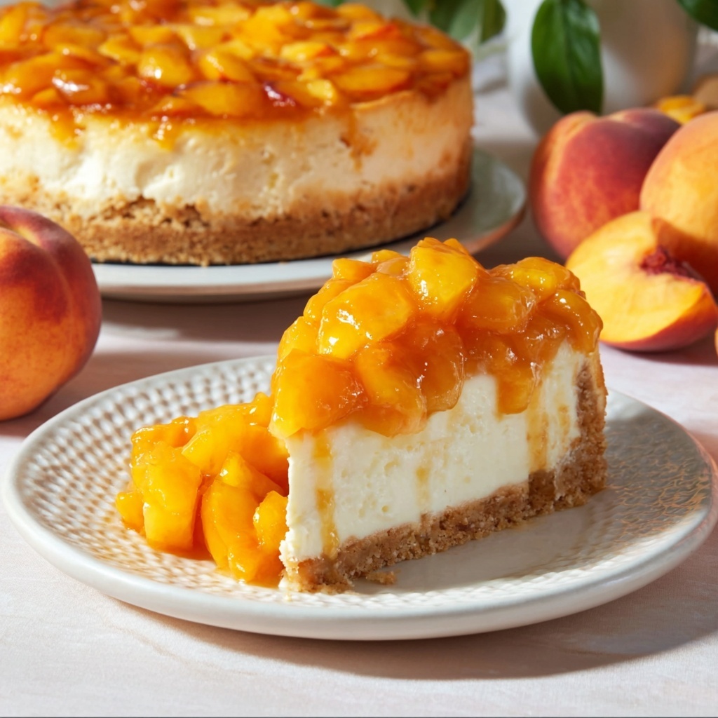 Peach Cobbler Cheesecake Recipe - Recipe Image