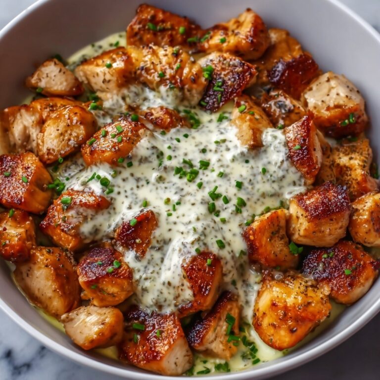 Air Fryer Salmon Bites with Garlic Cream Sauce Recipe