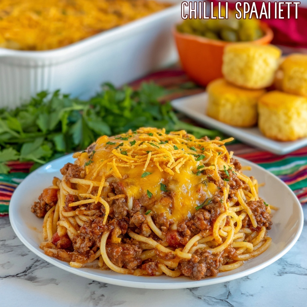 Chili Spaghetti Casserole Recipe - Recipe Image
