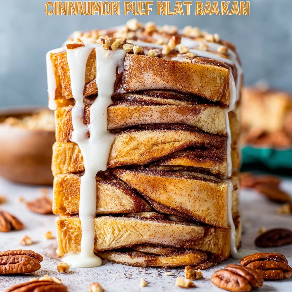 Cinnamon Pull-Apart Puff Pastry Bread with Maple Glaze Recipe - Recipe Image