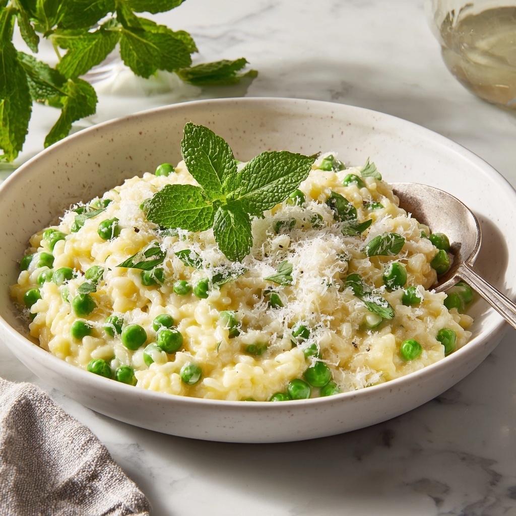 Creamy Pea and Mint Risotto Recipe - Recipe Image