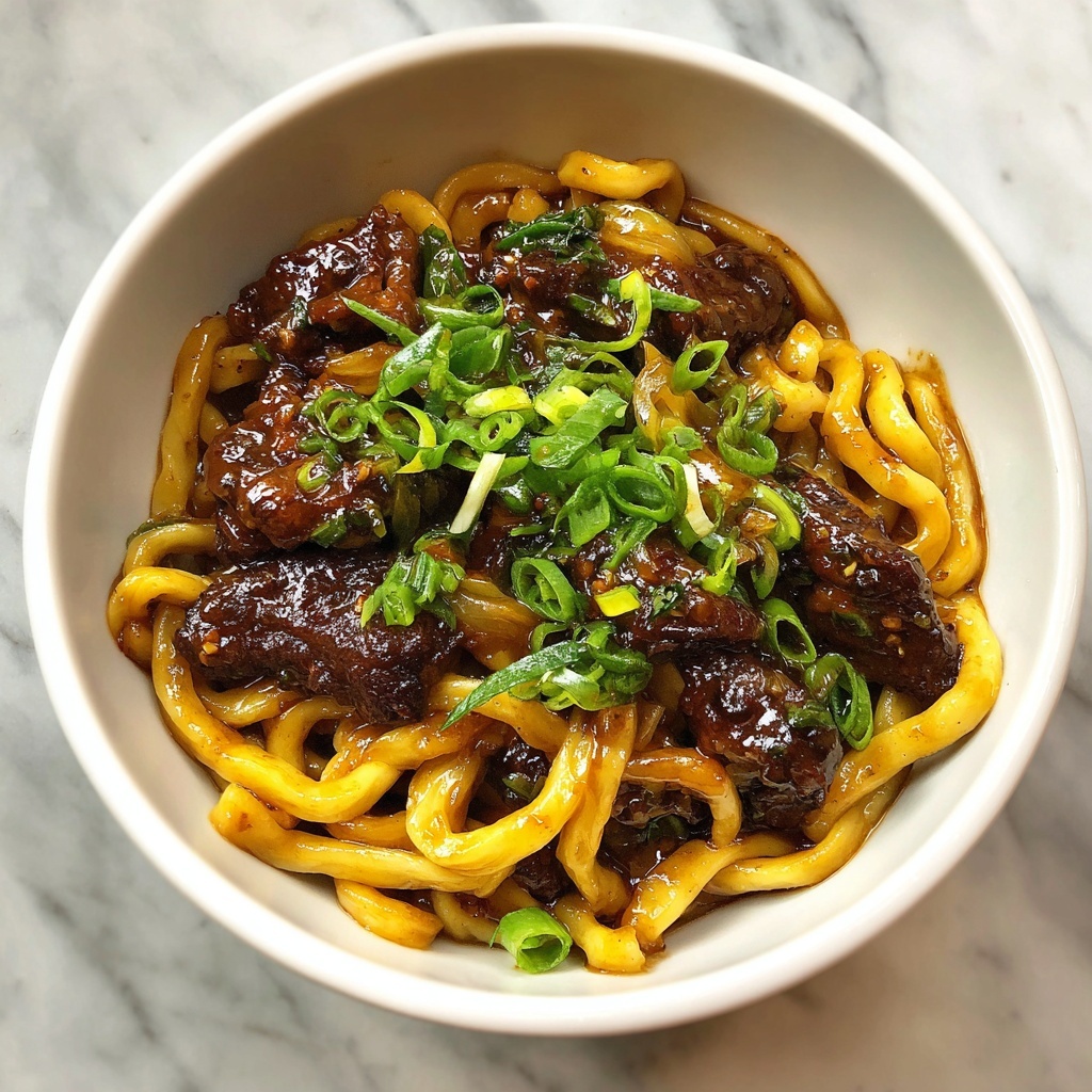 Slow Cooker Korean Beef Noodles Recipe - Recipe Image