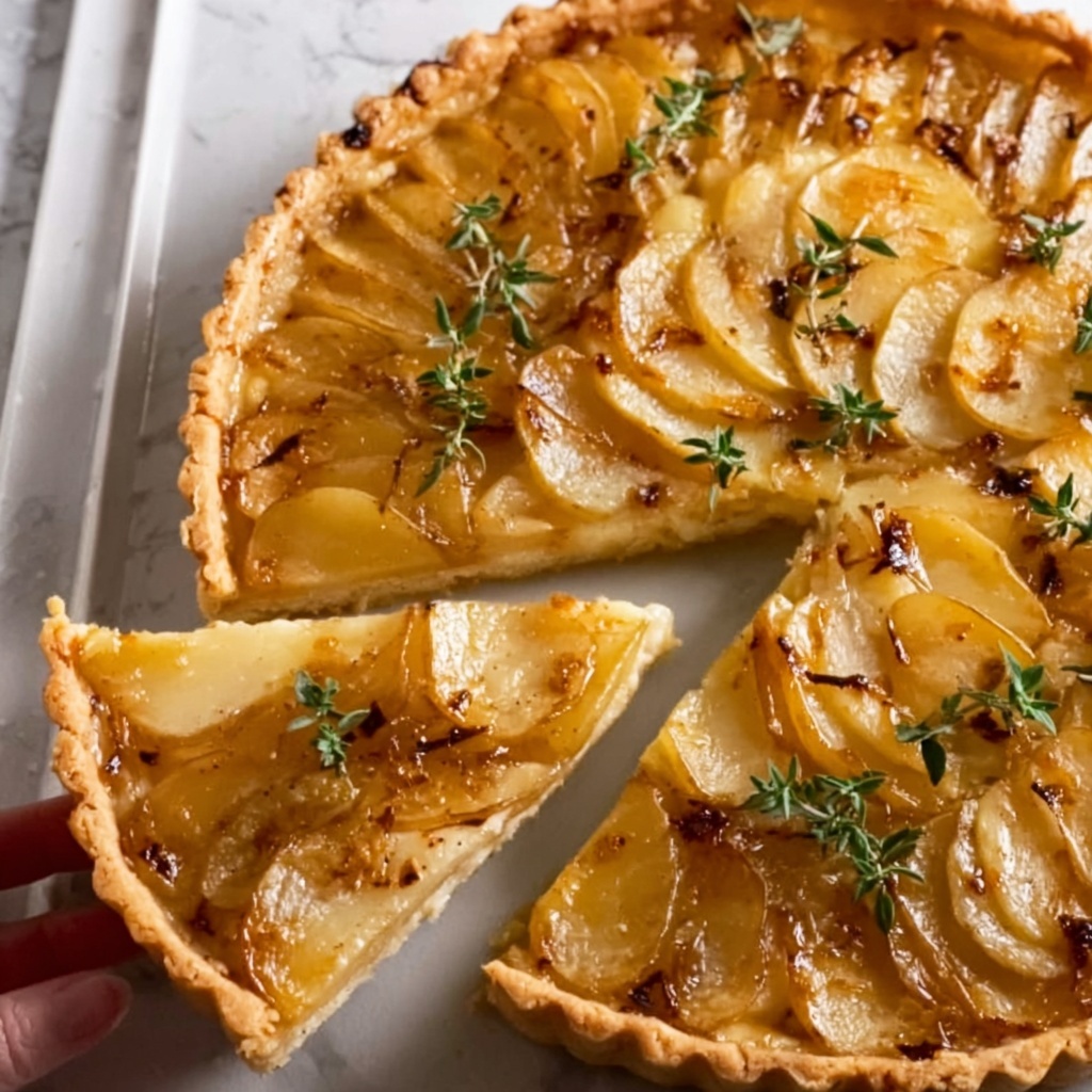 Caramelized Onion, Apple & Cheddar Tart Recipe - Recipe Image