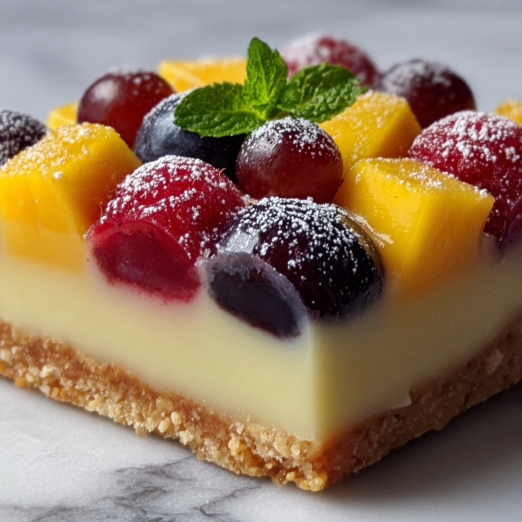 Fruit Custard Bars Recipe - Recipe Image