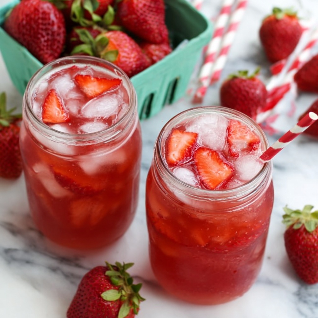 Southern Strawberry Sweet Iced Tea Recipe - Recipe Image