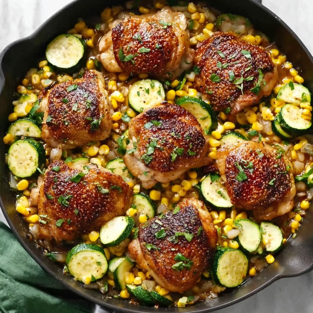 Garlic Butter Chicken with Zucchini and Corn Recipe - Recipe Image
