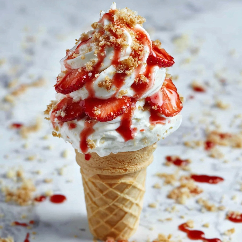 Strawberry Crunch Cheesecake Cones Recipe - Recipe Image