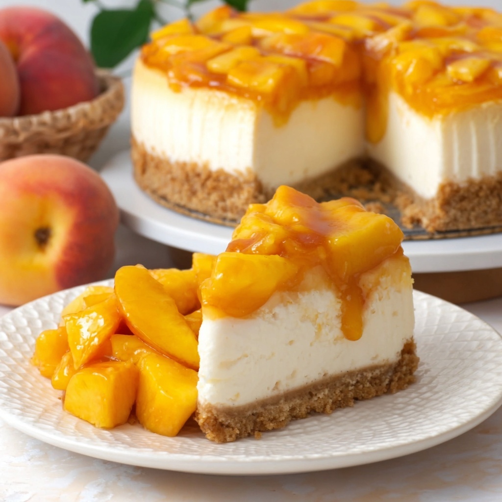 Peach Cobbler Cheesecake Recipe - Recipe Image