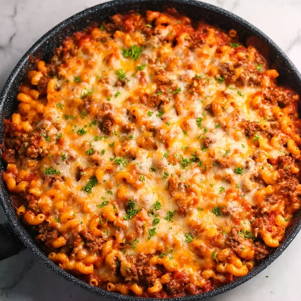 One-Skillet Cheesy Beef and Macaroni Recipe - Recipe Image