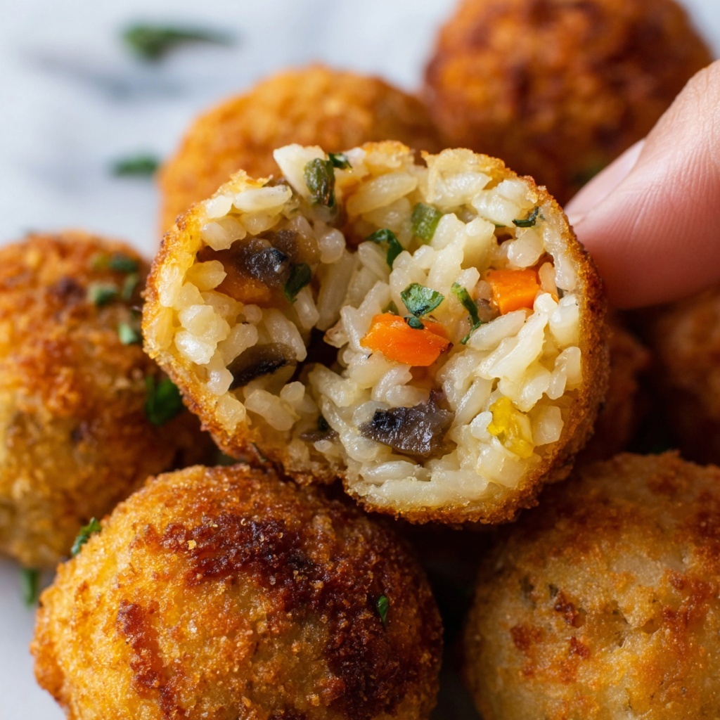 Creamy Vegetable Risotto Arancini with Gruyère and Marinara Dipping Sauce Recipe - Recipe Image