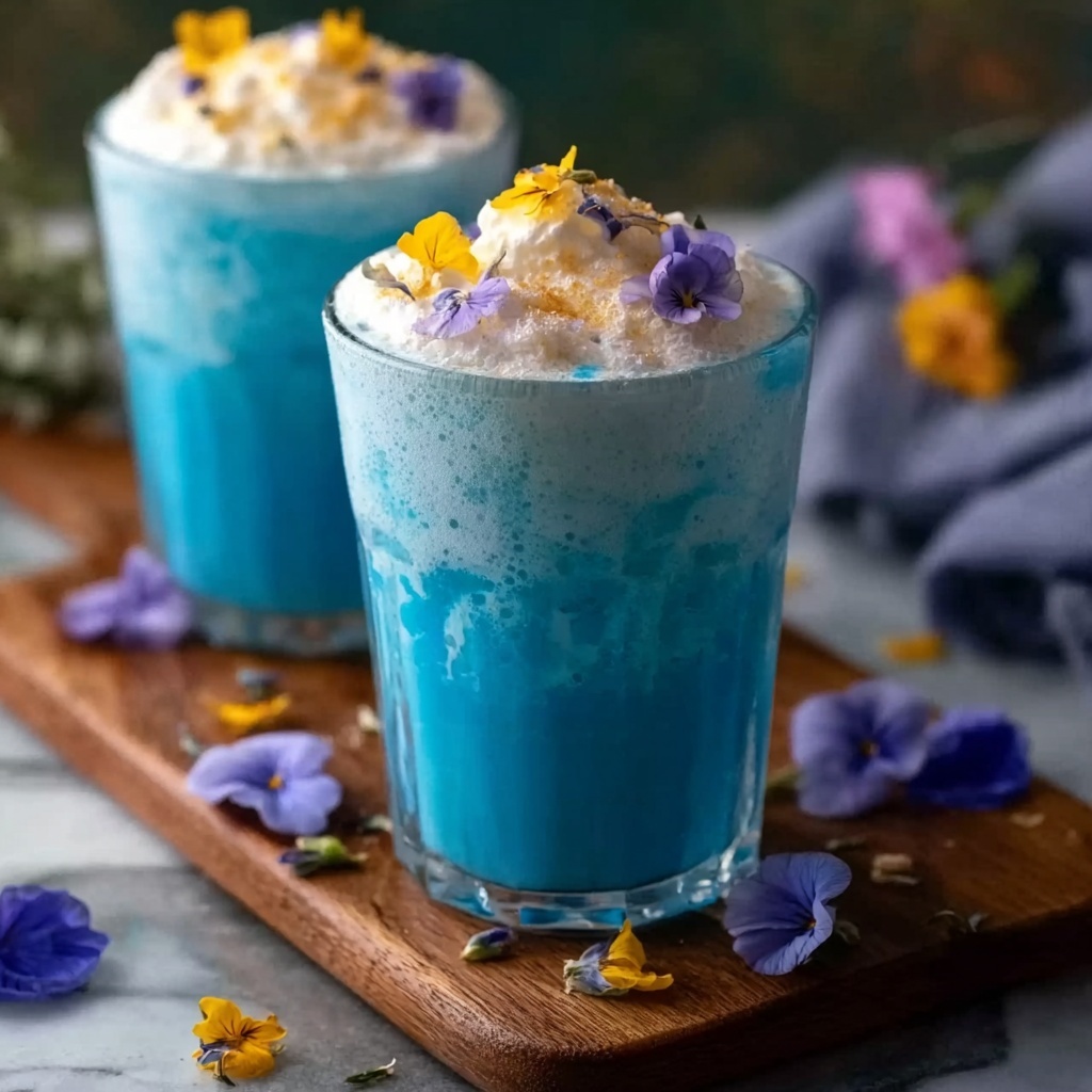 Iced Butterfly Pea Flower Tea Latte Recipe - Recipe Image