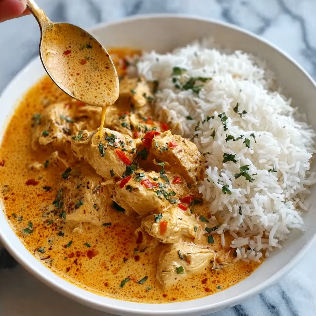 Creamy Paprika Chicken with Tender Rice in a Velvety Sauce Recipe - Recipe Image