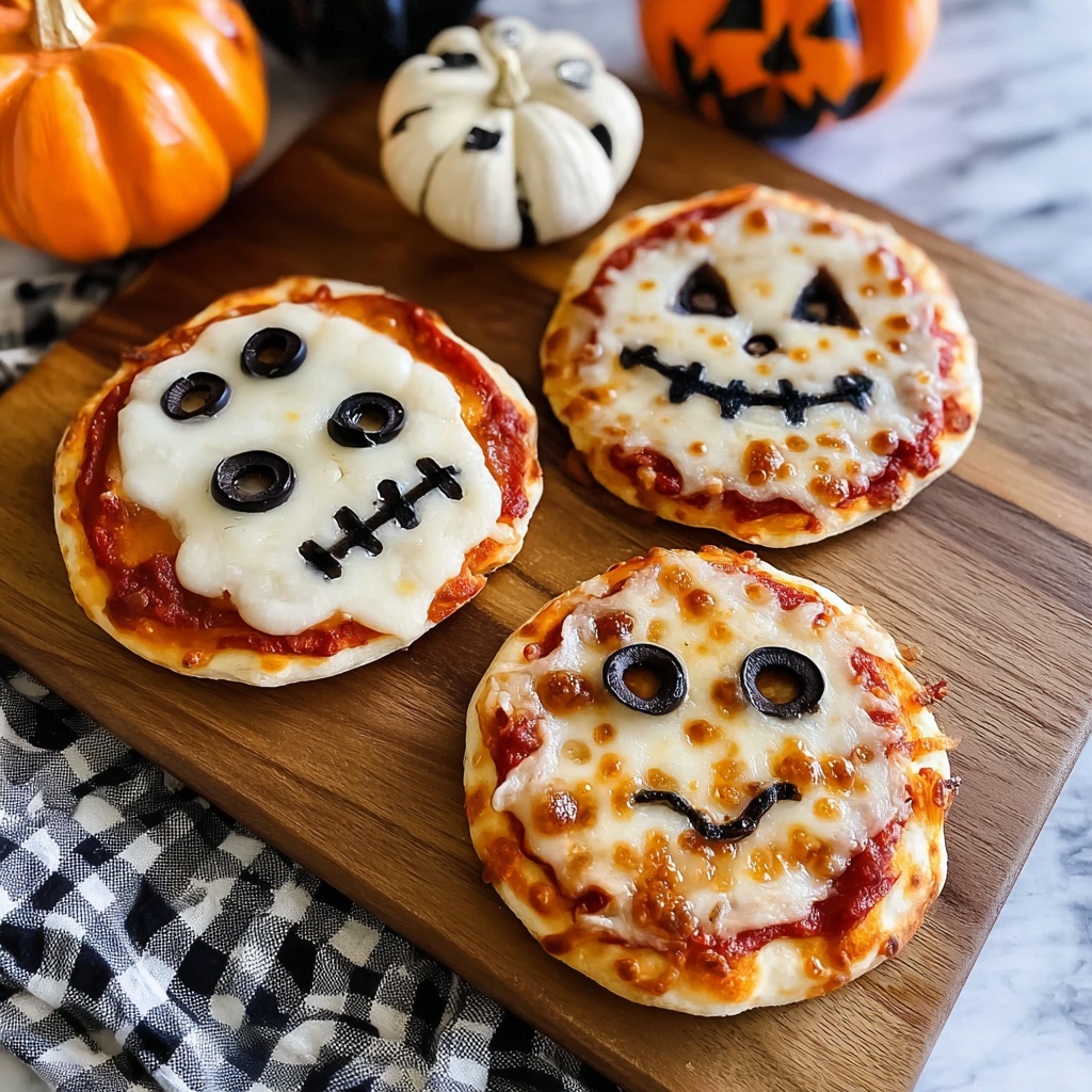 Easy Mini Halloween Pizzas Recipe - Recipe Image