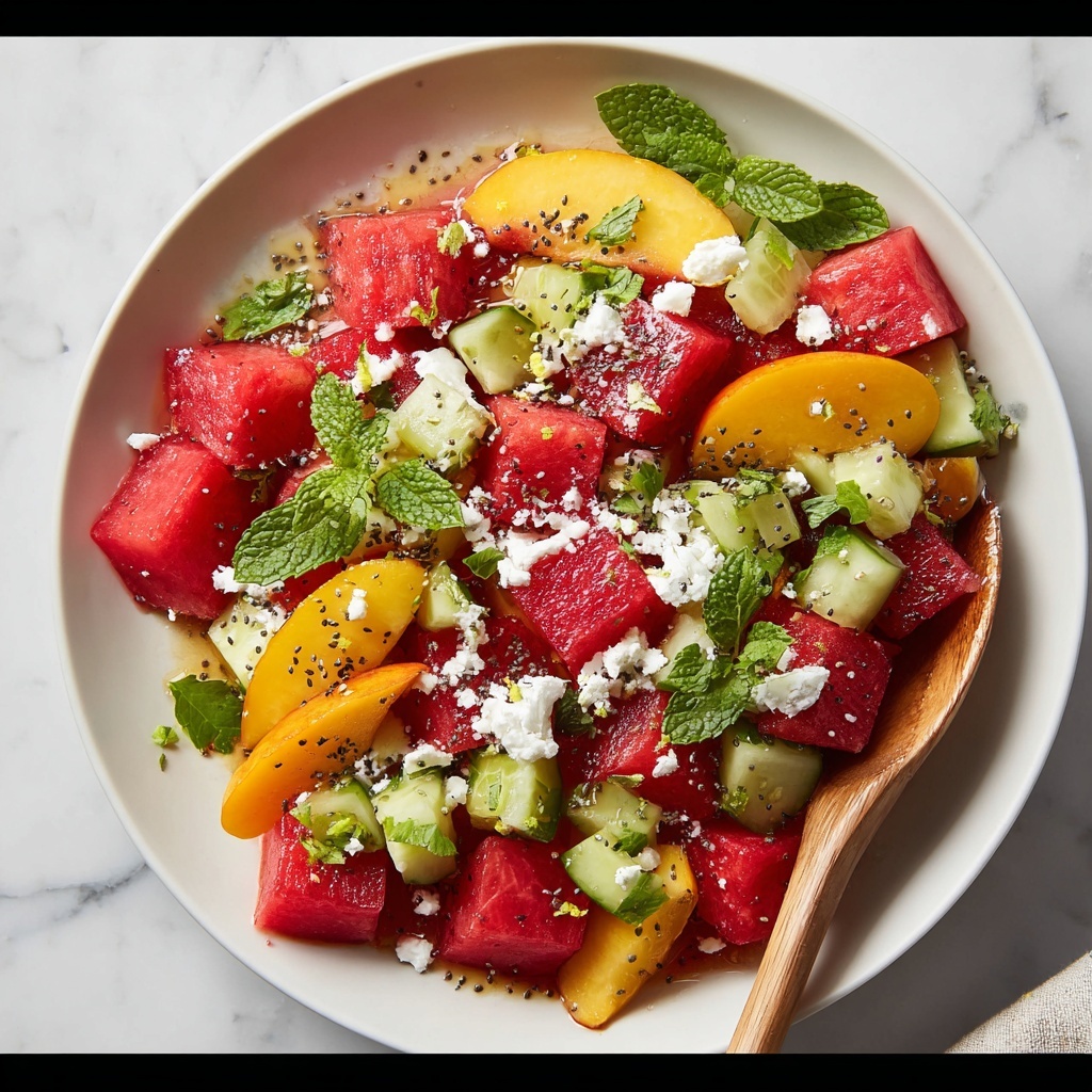 Summer Peach Watermelon Salad Recipe - Recipe Image