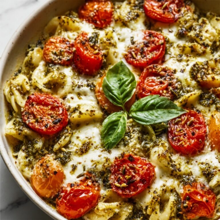 One Pan Caprese Pesto Orzo Bake Recipe