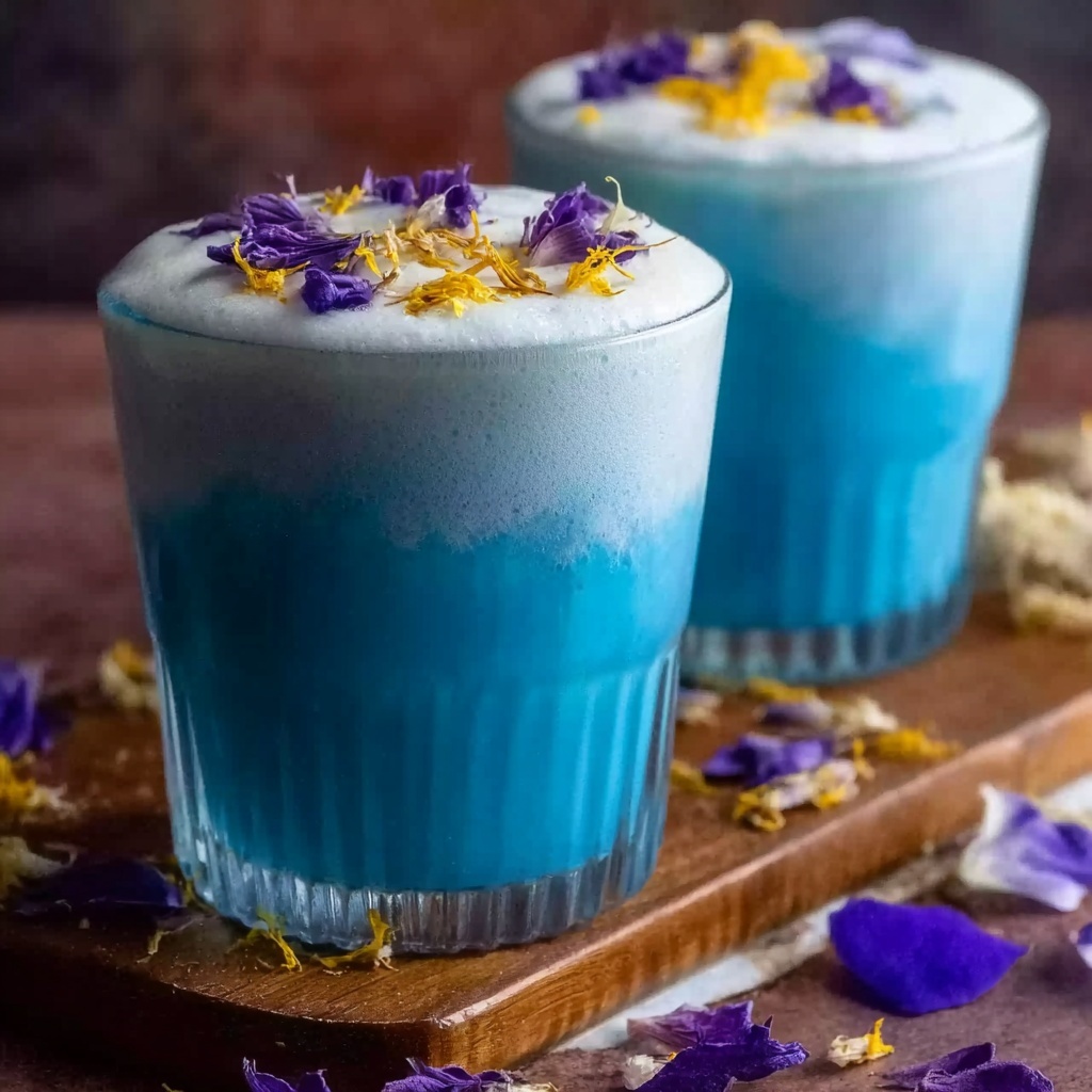 Iced Butterfly Pea Flower Tea Latte Recipe - Recipe Image