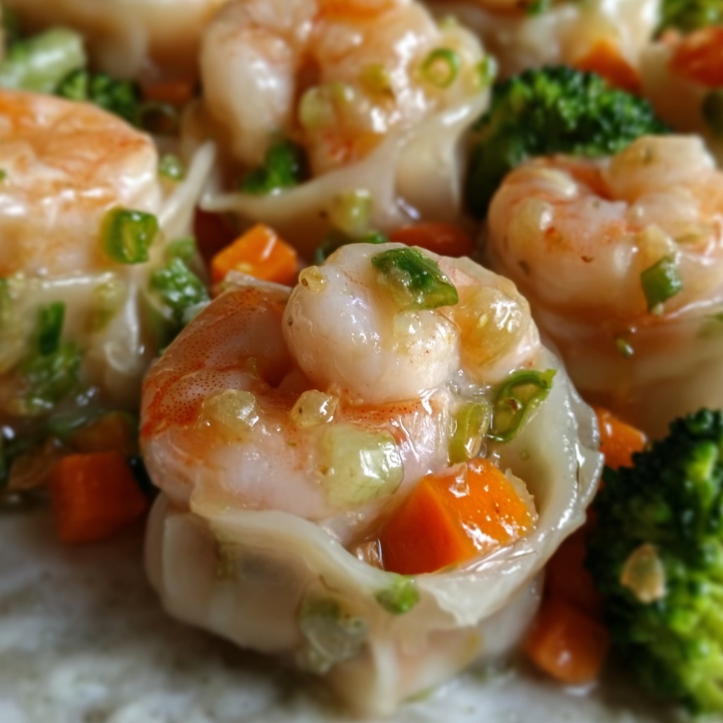 Shrimp and Vegetable Dumplings Recipe - Recipe Image