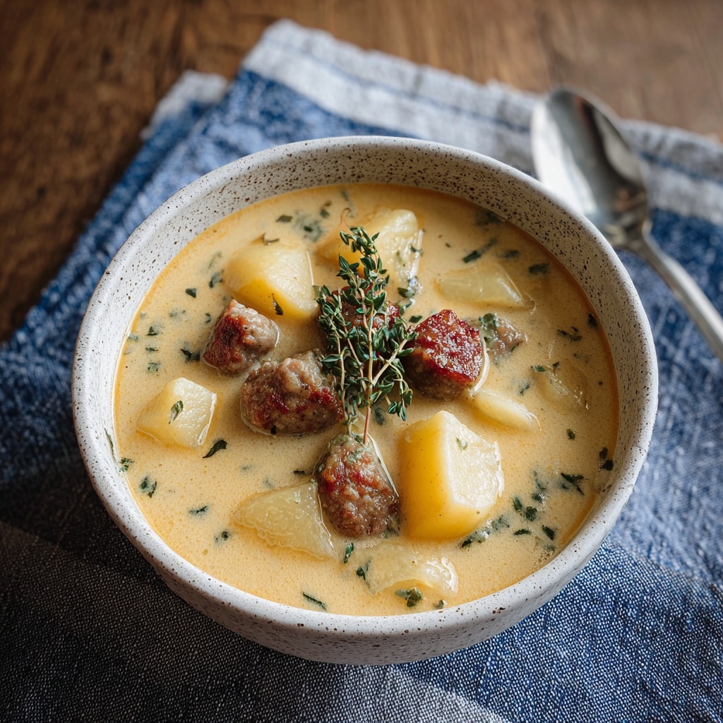 Creamy Potato and Sausage Soup Recipe - Recipe Image