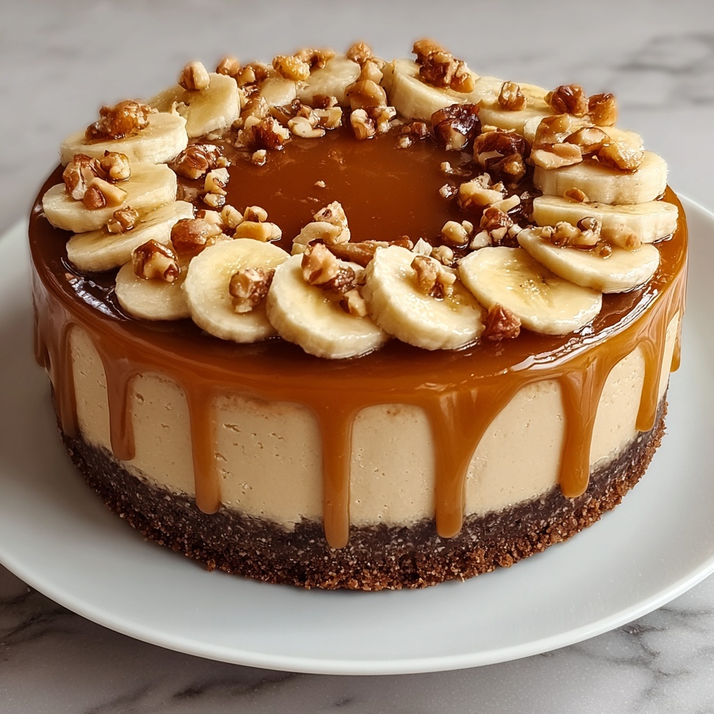 Banana Caramel Nut Cheesecake Recipe - Recipe Image