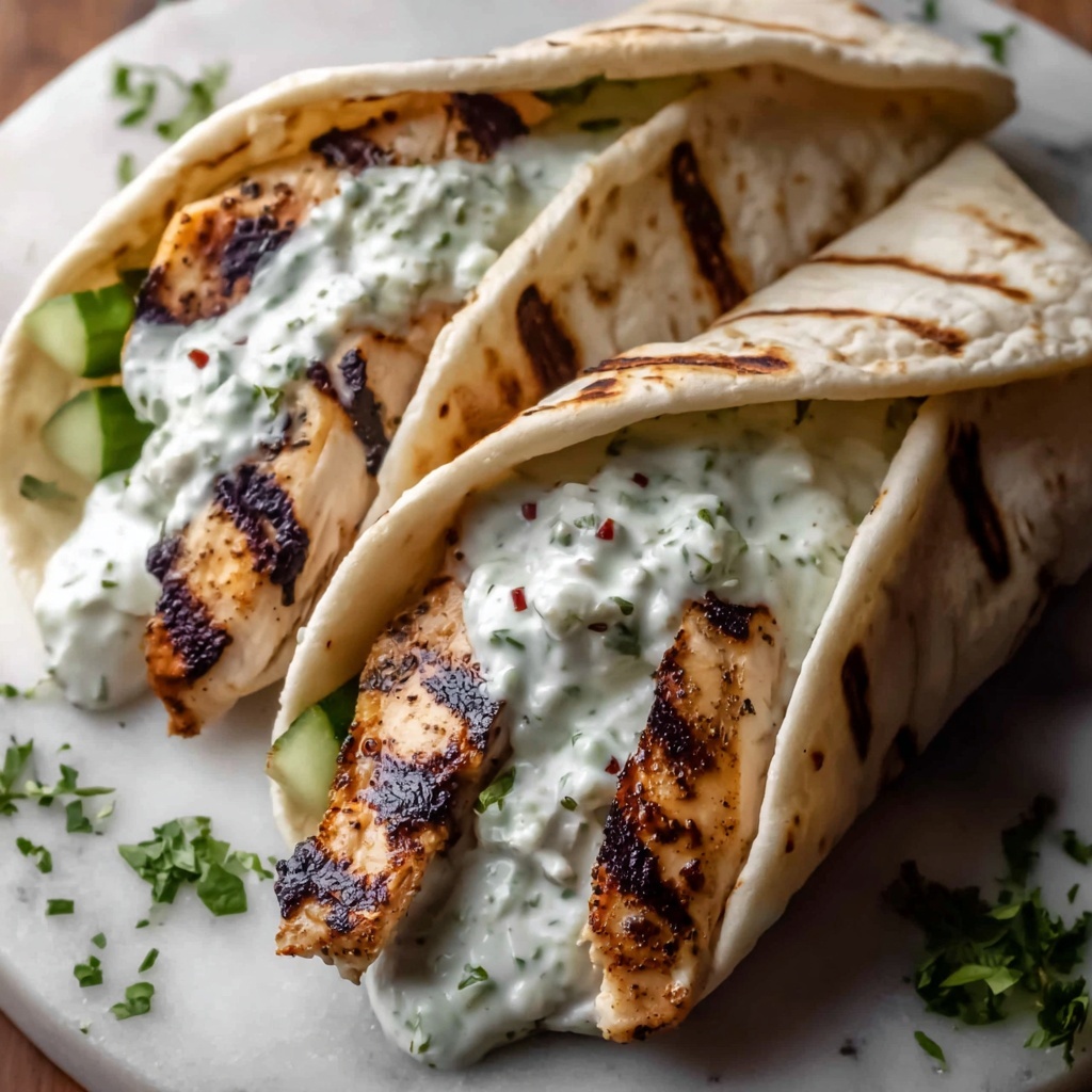 Greek Chicken Gyros with Cucumber Tzatziki Recipe - Recipe Image