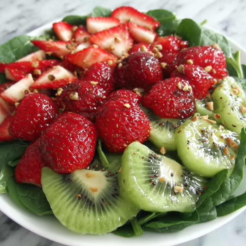 Strawberry Kiwi and Spinach Salad Recipe - Recipe Image