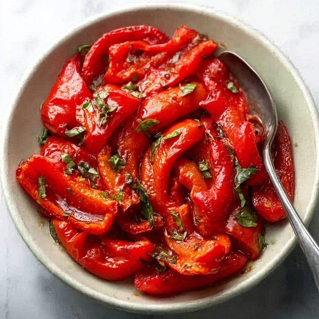Roasted Red Pepper Salad with Feta and Fresh Herbs Recipe - Recipe Image