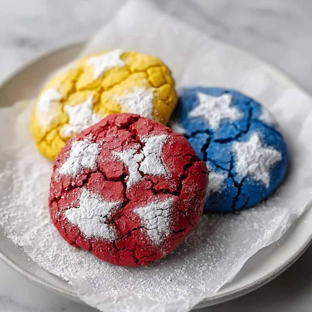 Patriotic Crinkle Cookies Recipe - Recipe Image