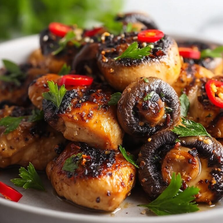 Garlic Mushroom Chicken Bites Recipe